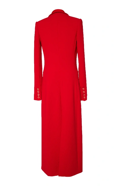 Shop Brandon Maxwell Wool Crepe Overcoat In Red