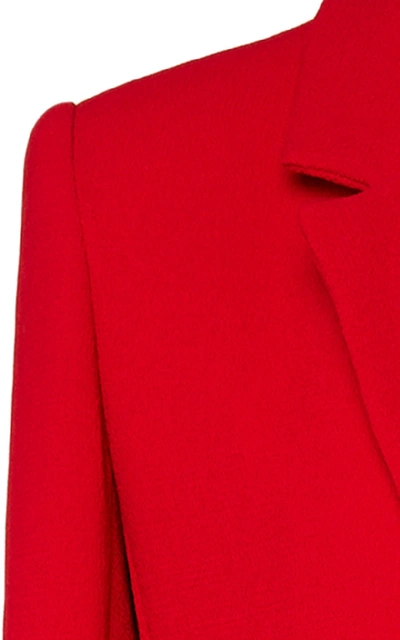 Shop Brandon Maxwell Wool Crepe Overcoat In Red