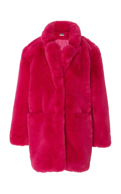 Shop Apparis Sophie Faux Fur Coat In Pink