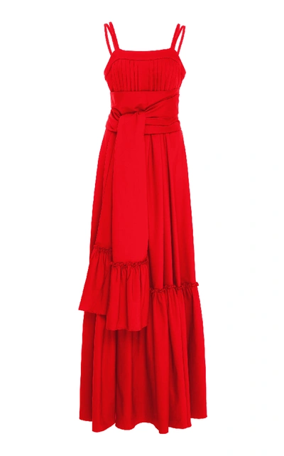 Shop Alexis Ophira Cotton Dress In Red