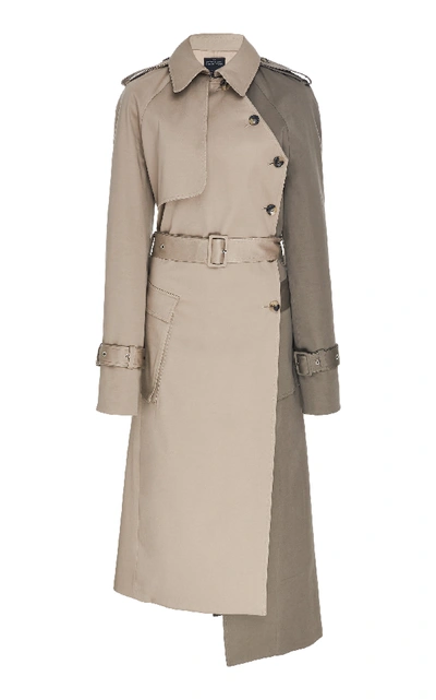 Rokh Cotton-blend Utility Trench Coat In Neutral | ModeSens