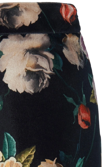Shop Attico Printed Velvet Skinny Pants In Floral