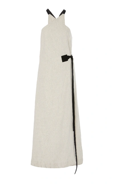 Shop Rosetta Getty Broadcloth Midi Wrap Dress In White