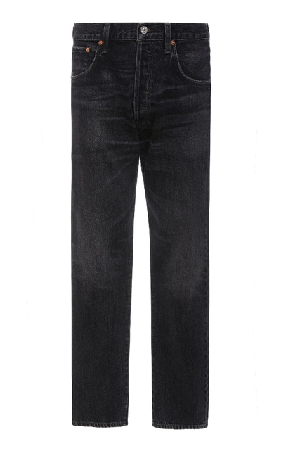 Shop Citizens Of Humanity Rowan Cropped Slim-leg Jeans In Black