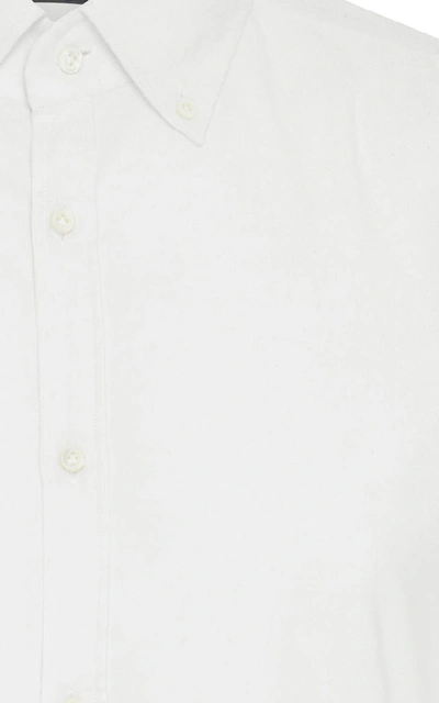 Shop Eidos Pincord Cotton-poplin Dress Shirt In White