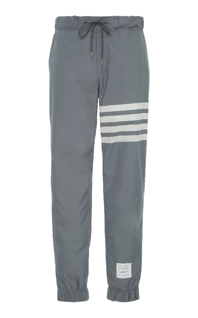 Shop Thom Browne Striped Technical Sweatpants In Grey
