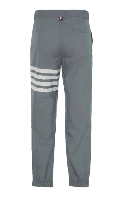 Shop Thom Browne Striped Technical Sweatpants In Grey