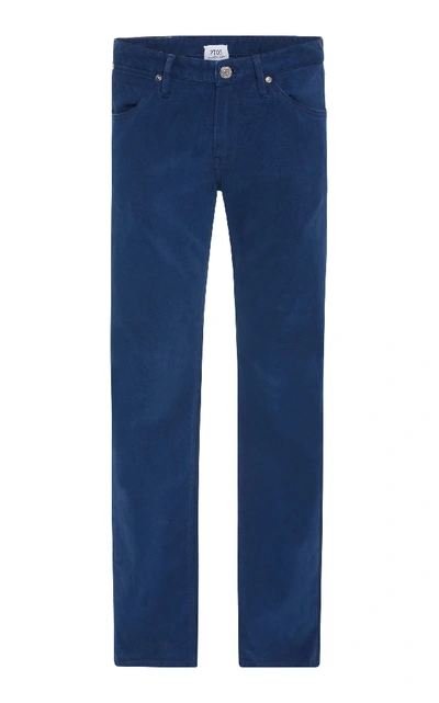 Shop Pt 05 Soul Slim Cotton Pants In Blue