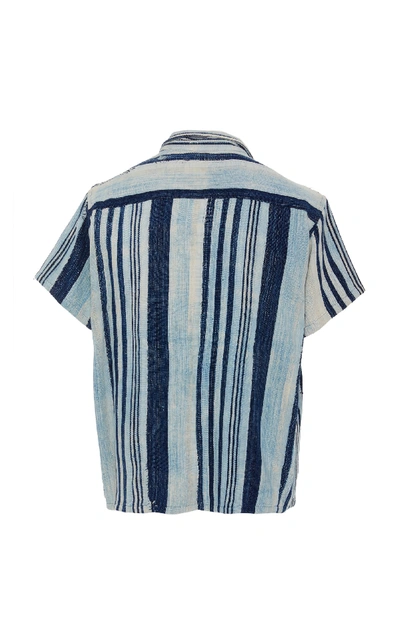 Shop Bode Striped Cotton Bowling Shirt