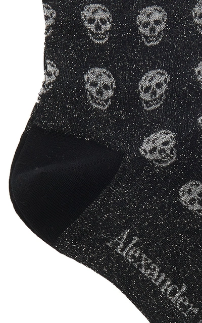 Shop Alexander Mcqueen Skull-print Cotton-blend Socks In Black