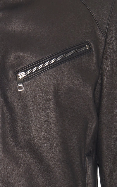 Shop Dolce & Gabbana Reversible Leather Bomber Jacket In Black