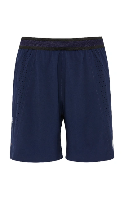 Shop Soar Mesh-paneled Stretch-shell Shorts In Navy