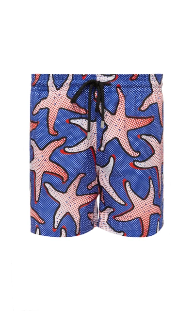 Shop Vilebrequin Mahina Starfish Swim Trunks In Blue
