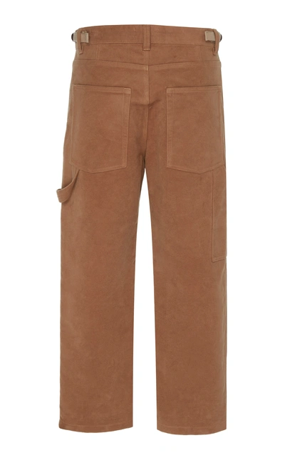 Shop Ami Alexandre Mattiussi Worker Straight Fit Trousers In Neutral