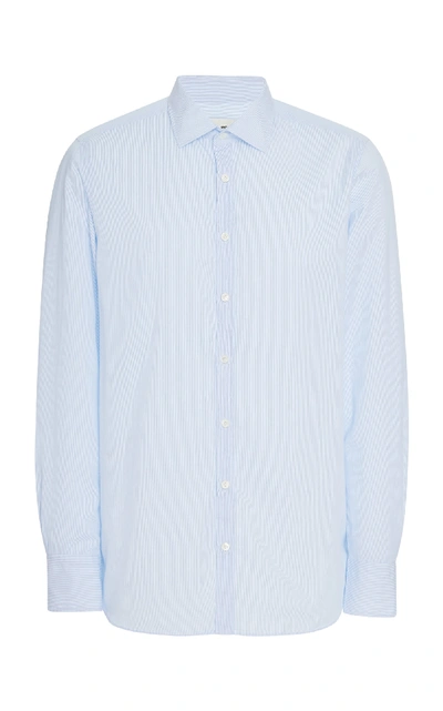 Shop Salle Privée Curtis Slim-fit Cotton Shirt In Blue