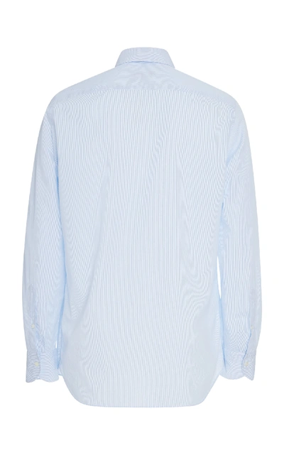 Shop Salle Privée Curtis Slim-fit Cotton Shirt In Blue