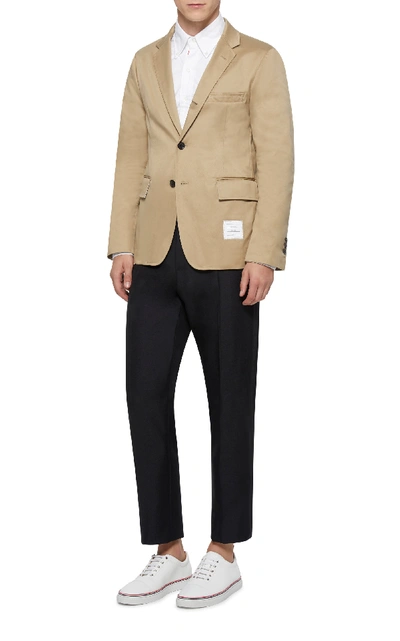 Shop Thom Browne Slim-fitting Cotton-twill Blazer In Neutral