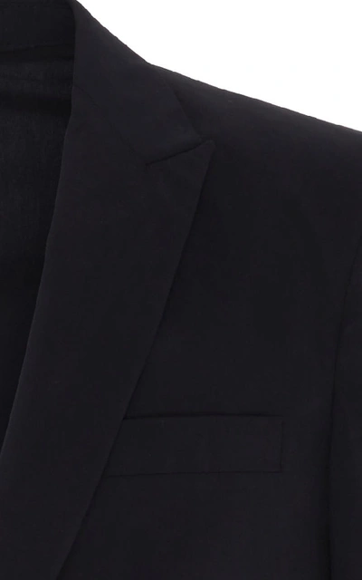 Shop Balmain Peak Lapel Wool Blazer In Black