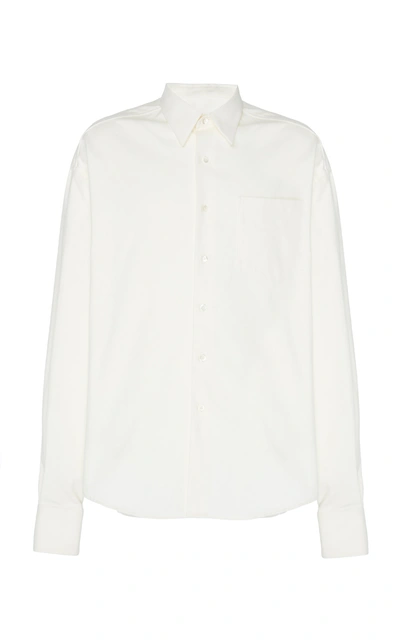 Shop Ami Alexandre Mattiussi Oversize Long Sleeve Shirt In White