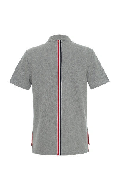 Shop Thom Browne Relaxed-fit Cotton Polo In Grey