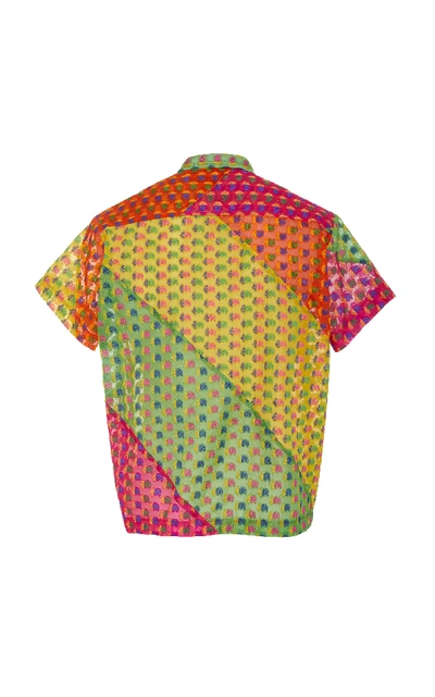 Shop Bode Multicolored Printed Silk-blend Shirt