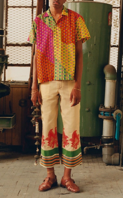 Shop Bode Multicolored Printed Silk-blend Shirt