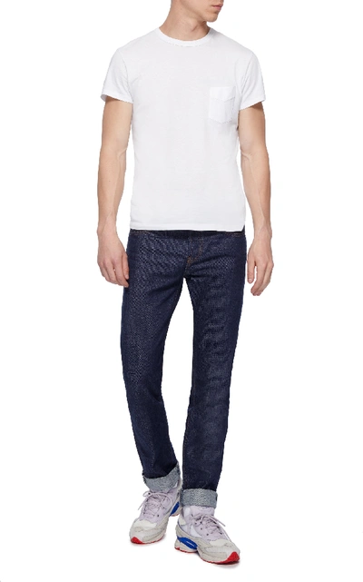 Shop Officine Generale Garment-dyed T-shirt In White