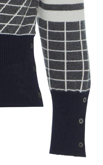 Shop Thom Browne Intarsia-knit Pool Cashmere Sweater In Navy