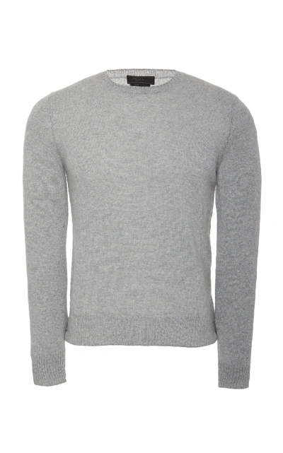 Shop Prada Crewneck Cashmere Sweater In Grey