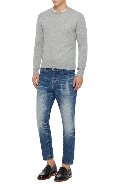 Shop Prada Crewneck Cashmere Sweater In Grey