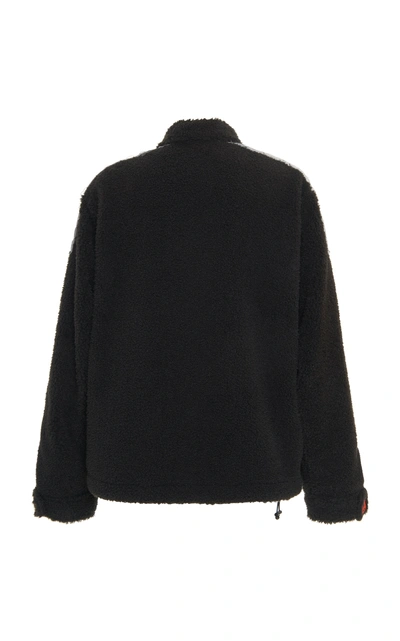 Shop Off-white Eco Fur Moto Pullover Jacket In Black