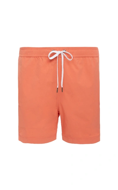 Shop Onia Charles Solid Stretch Swim Trunks In Orange