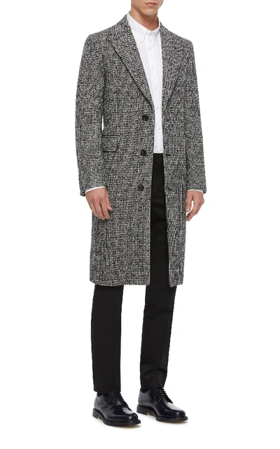 Shop Salle Privée Adrian Wool Overcoat  In Black/white