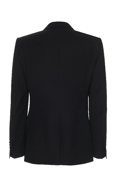 Shop Dolce & Gabbana Velvet-trimmed Peak Lapel Blazer In Black