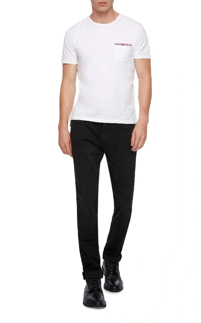 Shop Thom Browne Ss Pocket Cotton T-shirt In White