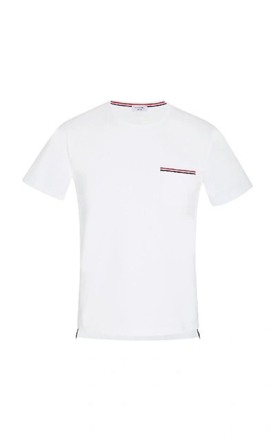 Shop Thom Browne Ss Pocket Cotton T-shirt In White