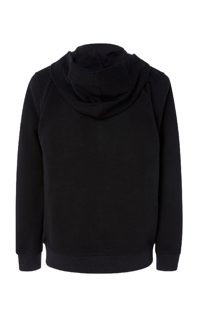 Shop Givenchy Embroidered Cotton Hoodie In Black