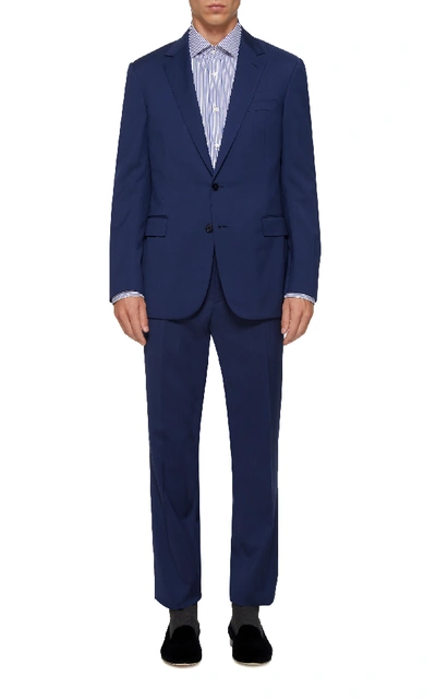 Shop Ralph Lauren Douglas Slim-fit Wool-crepe Suit In Navy