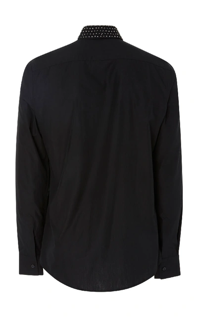 Shop Givenchy Sequin-embellished Cotton-poplin Shirt In Black