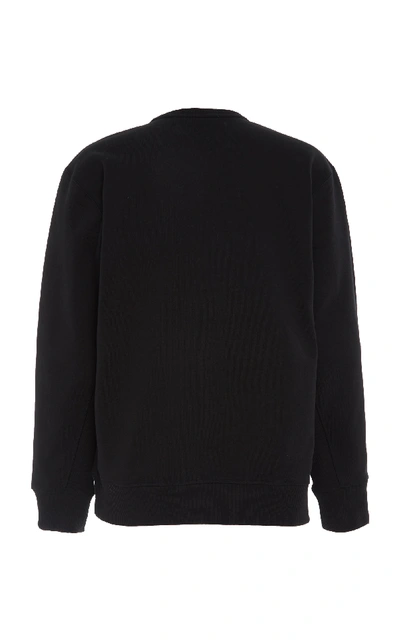 Shop Burberry Embroidered Cotton-jersey Sweatshirt In Black