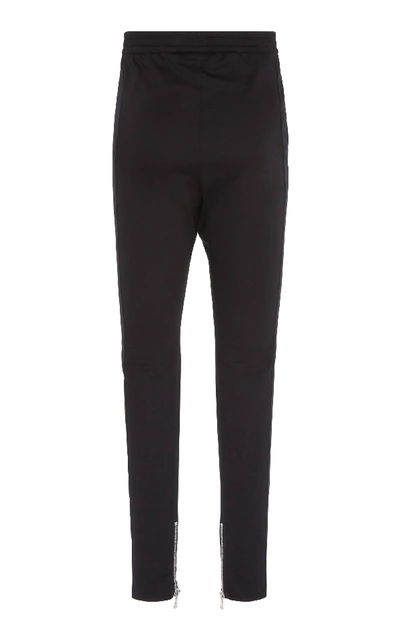 Shop Balmain Stretch-wool Slim-leg Sweatpants In Black