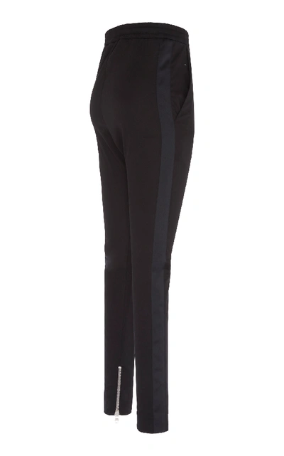 Shop Balmain Stretch-wool Slim-leg Sweatpants In Black
