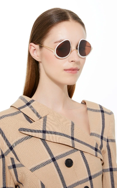 Shop Wires Strawberry Hill Metal Sunglasses In White