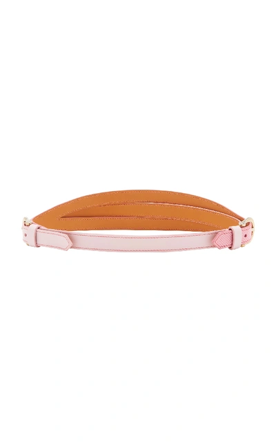 Shop Maison Vaincourt Exclusive Leather And Karung Belt In Pink