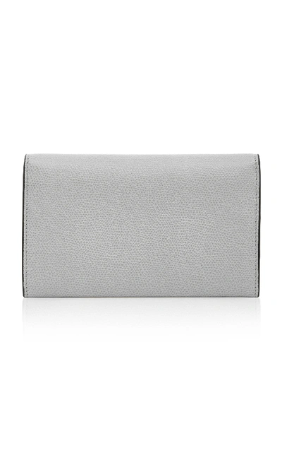 Shop Valextra Iside Small Leather Wallet In Grey