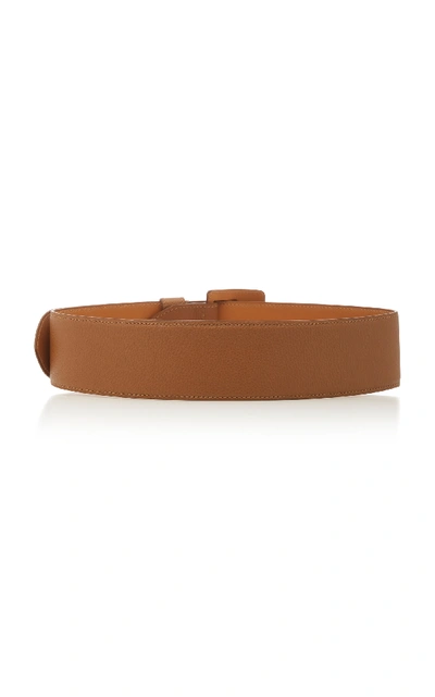 Shop Maison Vaincourt Textured-leather Belt In Brown