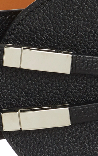 Shop Maison Vaincourt Exclusive Kyoto Wide Pebbled Leather Belt In Black