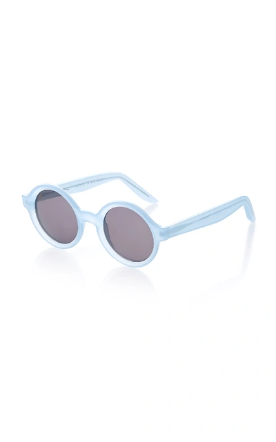 Shop Lapima Marie Round-frame Acetate Sunglasses In Blue