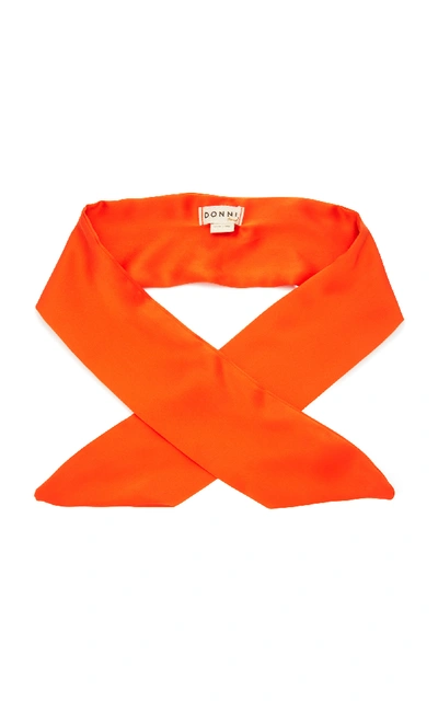 Shop Donni Silk Poppy Hair Tie In Orange