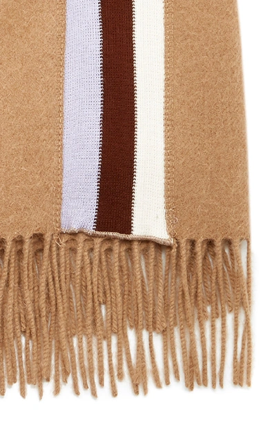 Shop Donni Racer Striped Wool Scarf In Brown